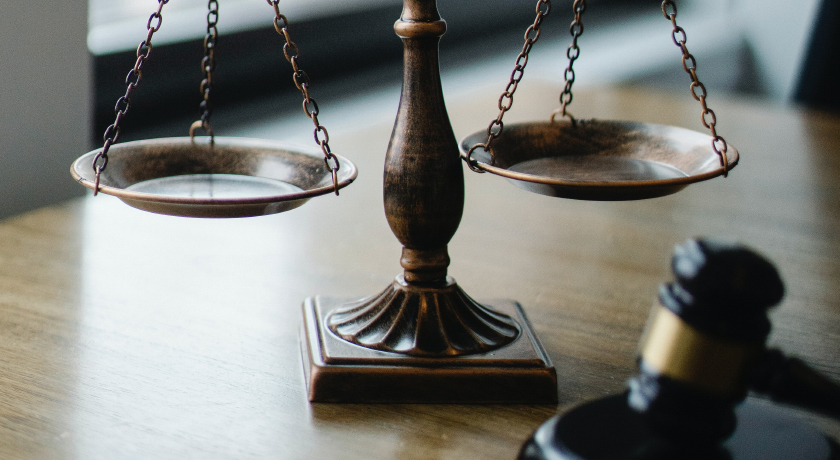 Legal scales on desk