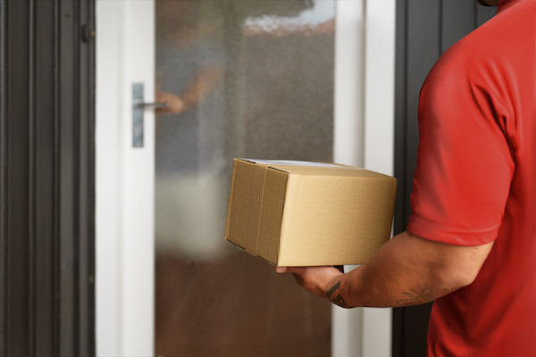 Delivery man at the door